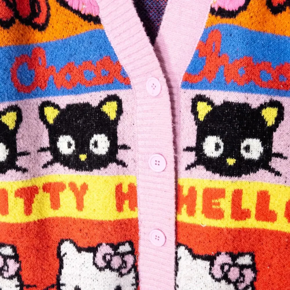 Forever 21 Women’s Hello Kitty Sweater Multicolor Kawaii Print Kidcore Size 1XL - Picture 4 of 6